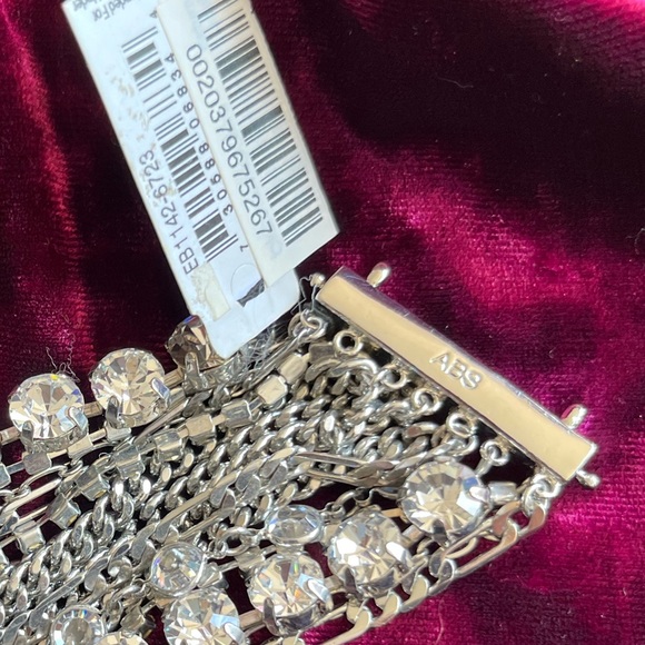 bracelet NWT ABS Allen Schwartz bling sparkle rhinestones multi chains - Picture 8 of 16
